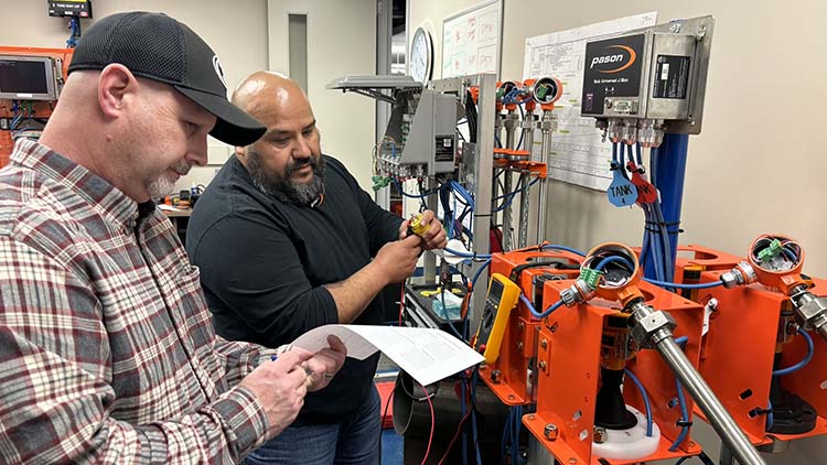 Field Technicians from across the US and Canada travel to our head office in Calgary, Alberta, for hands-on training in both a classroom environment and practical application in the training room.