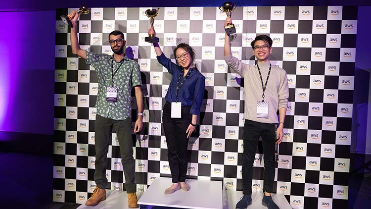 Data Science Intern Daphne recently won the AWS DeepRacer Canadian Wildcard Championship in Ottawa. Photo courtesy of Amazon Web Services.
